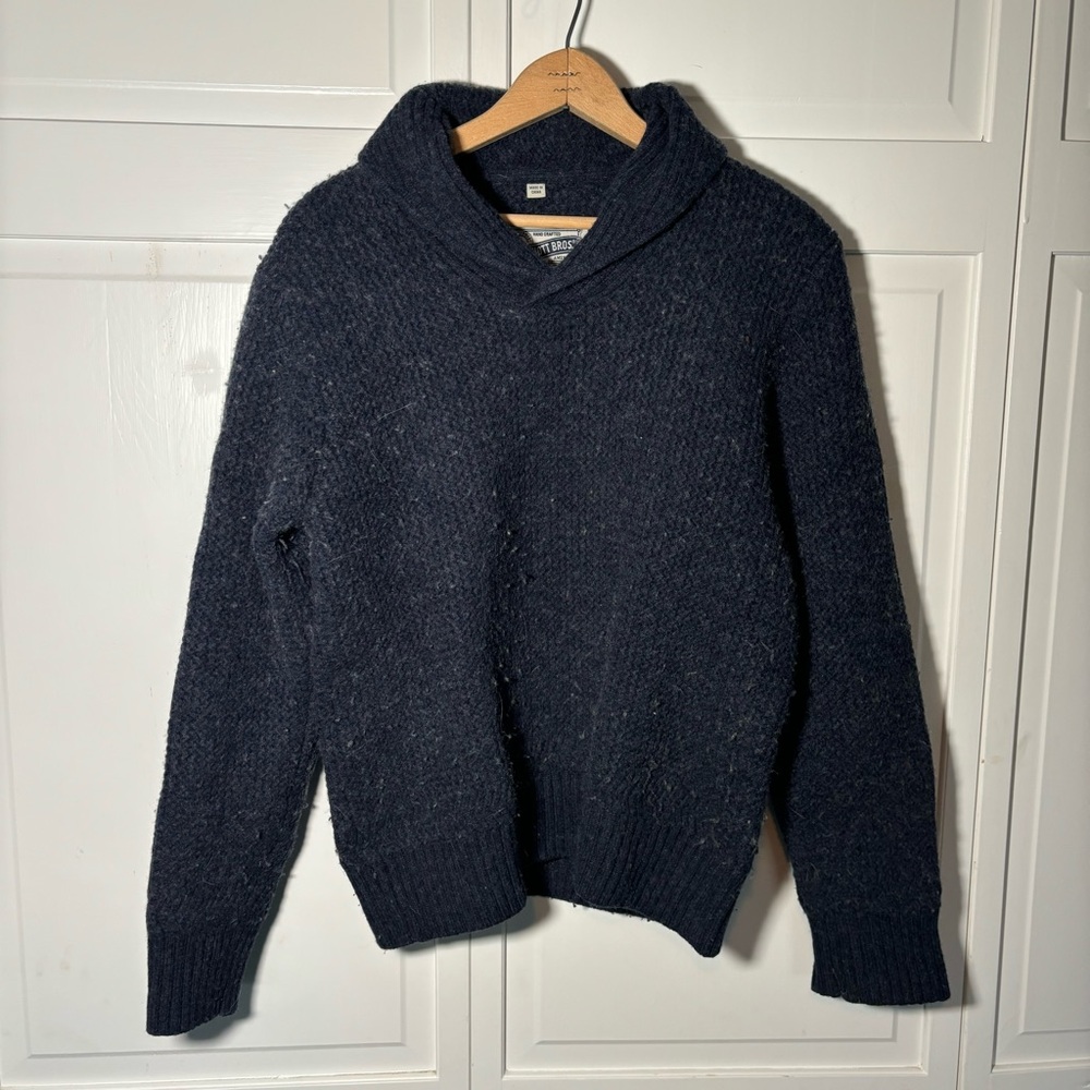 Schott Bros Wool Navy Blue Cozy Sweater Mens S